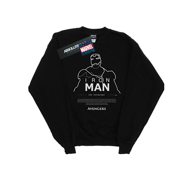 Marvel Boys Iron Man Single Line Sweatshirt 7-8 år Svart Black 7-8 Years