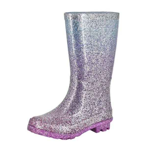 StormWells Girls Glitter Wellington Boots 1 UK Lilac Lilac 1 UK