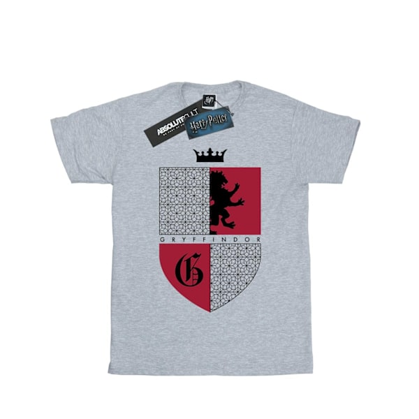 Harry Potter Pojkar Gryffindor Sköld T-shirt 5-6 År Sport Grå Sports Grey 5-6 Years