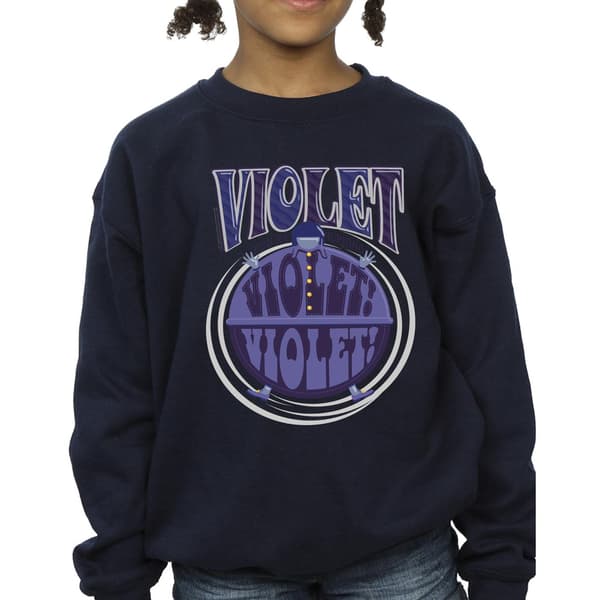 Willy Wonka Flickor Violet Turning Violet Tröja 12-13 År Navy Blue 12-13 Years
