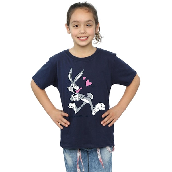 Looney Tunes Girls Bugs Bunny In Love Bomull T-shirt 12-13 År Navy Blue 12-13 Years