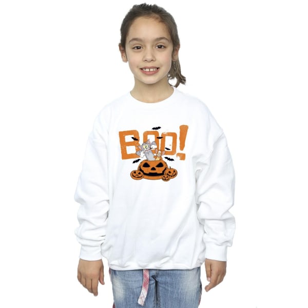 Tom & Jerry Girls Halloween Boo! Sweatshirt 3-4 år Vit White 3-4 Years