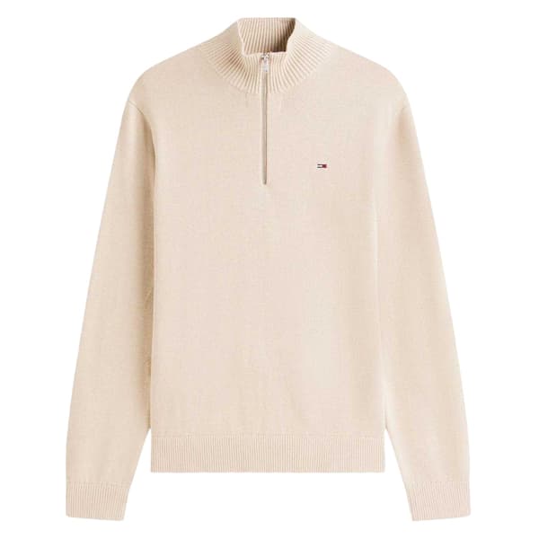 Tommy Jeans Herr Essential Quarter Zip Sweatshirt S Sand Sand S