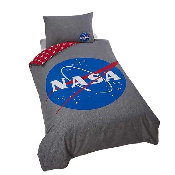 NASA Logotyp Vändbart Påslakanset Enkelt Flerfärgat Multicoloured Single