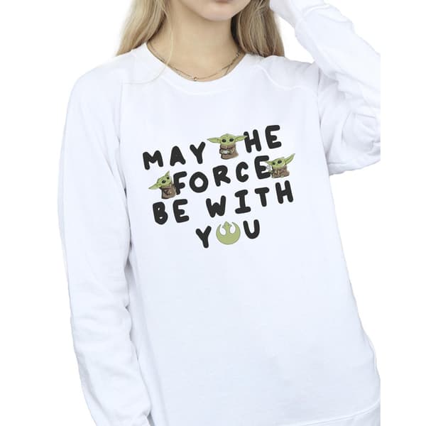 Star Wars Dam/Damer The Mandalorian Grogu May The Force Be White S