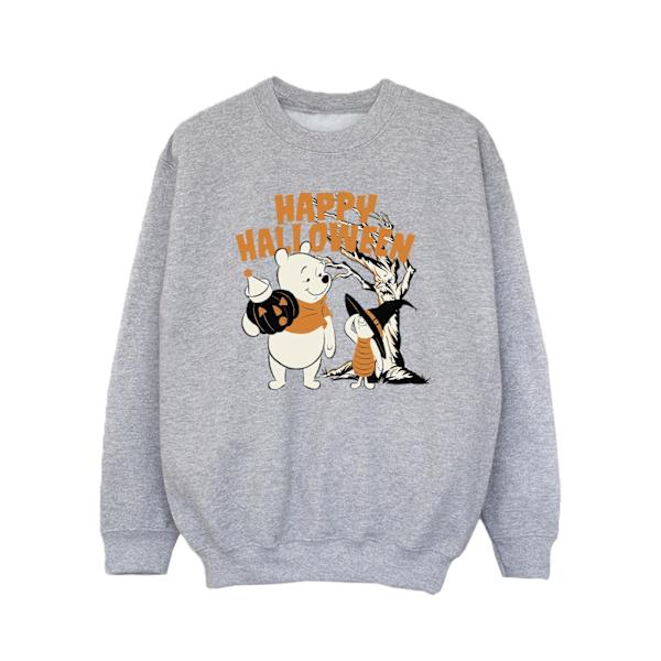 Disney Girls Winnie The Pooh And Piglet Happy Halloween Sweatshirt Sports Grey 7-8 Years