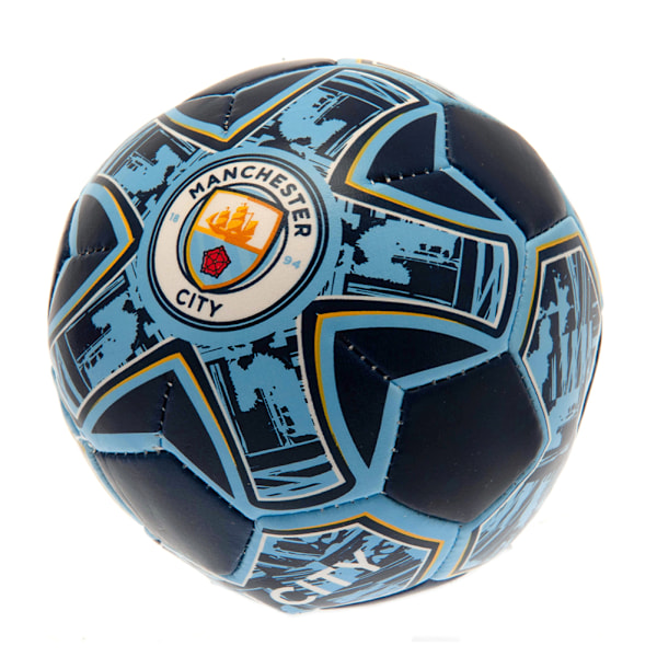 Manchester City FC Crest Soft Mini Football One Size Navy/Sky B Navy/Sky Blue One Size