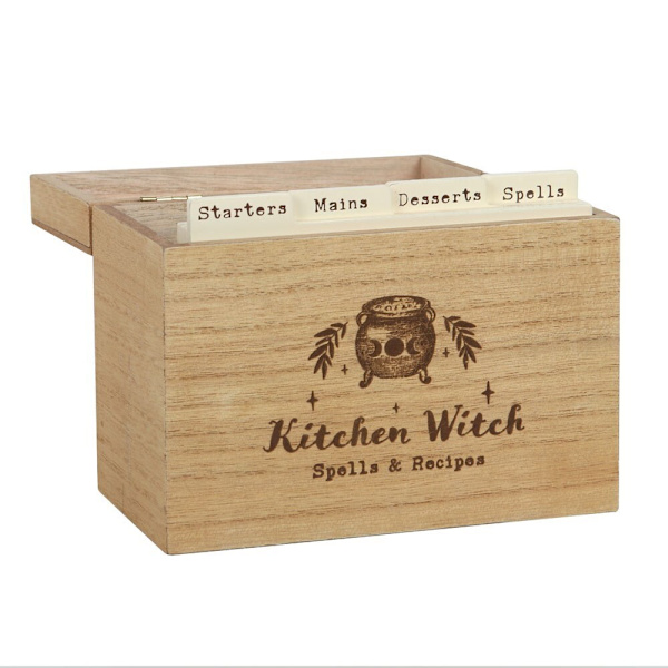 Something Different Kitchen Witch Trä Receptlåda En Storlek Br Brown One Size