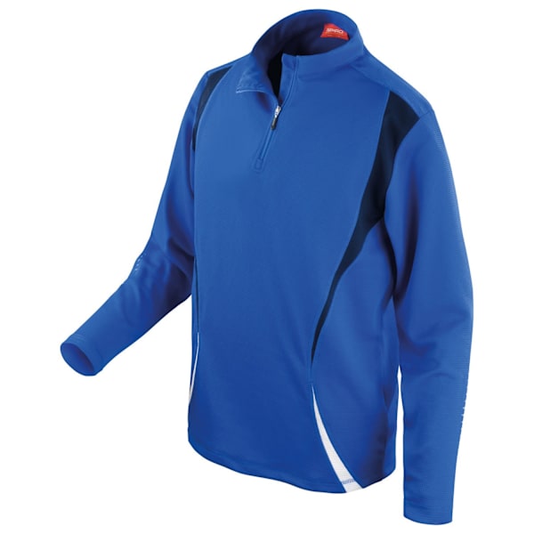 Spiro Unisex Adult Trial Zip Neck Training Top S Royal Blue/Nav Royal Blue/Navy/White S