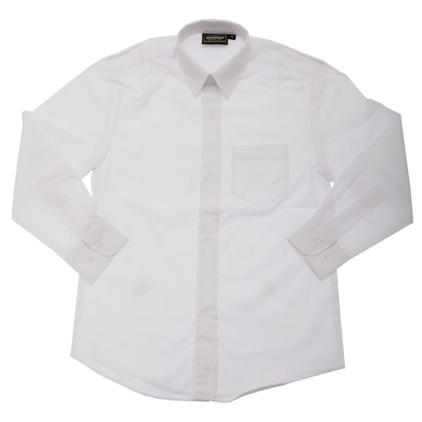 Pojkar/Barn Långärmad Skjorta 2-3 År (Bröst 57 Cm White 2-3 Years (Chest 57 Cm)