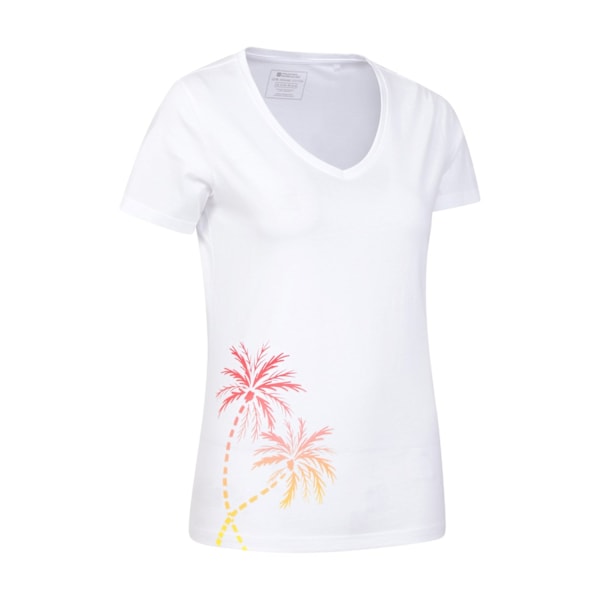 Mountain Warehouse Dam/Damer Palm Tree V-hals T-shirt 6 UK White 6 UK