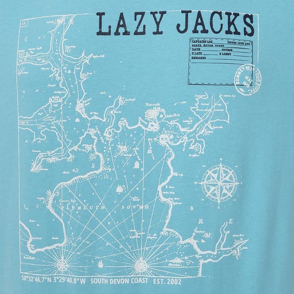 Lazy Jacks Herr T-shirt i tryckt bomull M Turkos Turquoise M