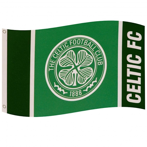 Celtic FC Wordmark Flag One Size Grön/Vit Green/White One Size