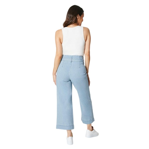 Principles Dam/Dam Belted Petite Wide Leg Jeans 16 UK Ljusblå Light Blue 16 UK