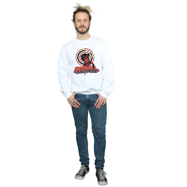 Marvel Deadpool Upside Down Sweatshirt M Vit White M