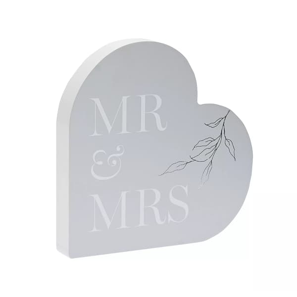 Amore Mr & Mrs Hjärtplakett En Storlek Grå Grey One Size