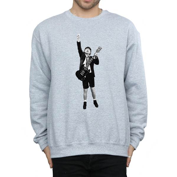 AC/DC Herr Angus Young Cut Out Sweatshirt 3XL Sports Grey Sports Grey 3XL