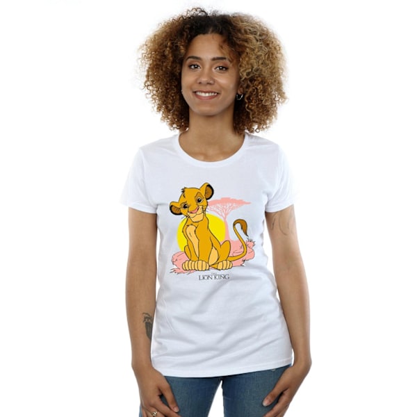 Disney Dam/Dam The Lion King Simba Pastell Bomull T-shirt White S