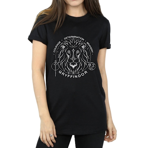 Harry Potter Dam/Kvinnor Gryffindor Seal Bomull Boyfriend T-S Black M