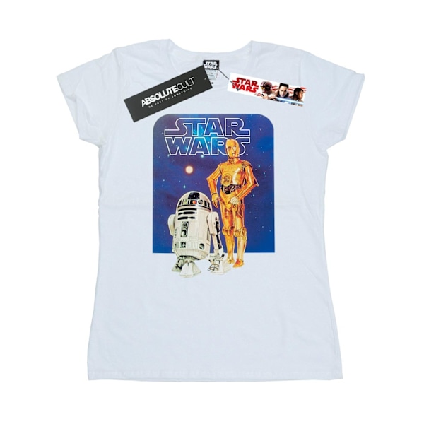 Star Wars Dam/Kvinnor R2-D2 Och C-3PO Bomull T-Shirt S Vit White S