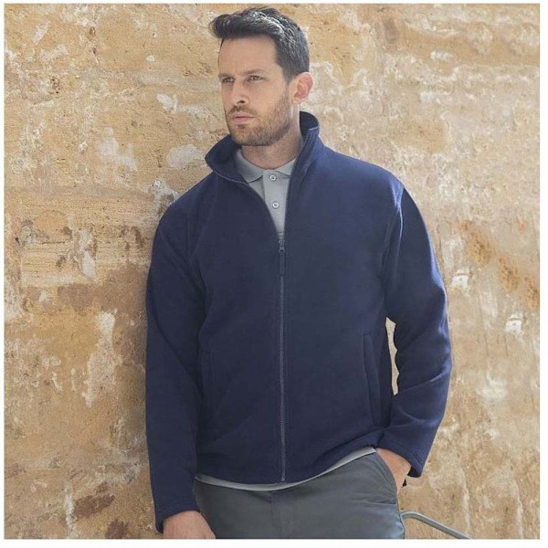 Henbury Herr Microfleece Anti-Pill Jacka L Marinblå Navy L