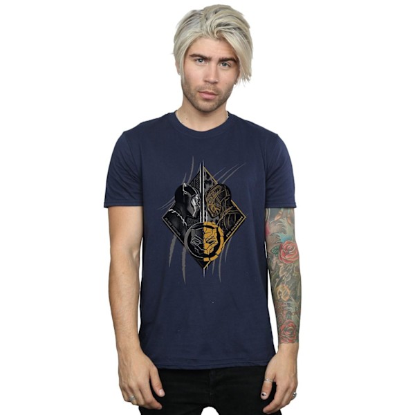 Marvel Herr Svart Panter Vs Killmonger T-Shirt L Marinblå Navy Blue L