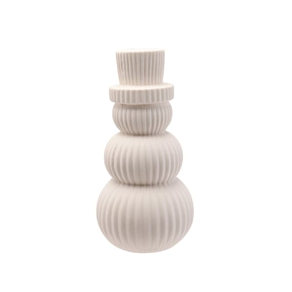 Keramisk LED-upplyst Snögubbe 20cm One Size Vit White One Size