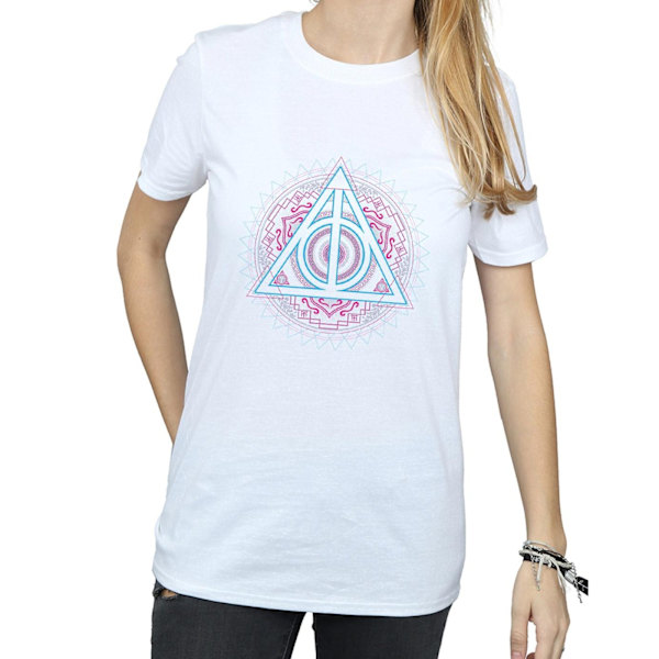 Harry Potter Dam/Kvinnor Neon Dödsreliker Bomull Pojkvän White L