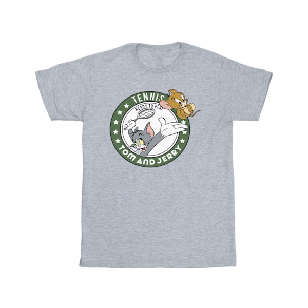 Tom And Jerry Girls Tennis Ready To Play Bomull T-shirt 9-11 År Sports Grey 9-11 Years