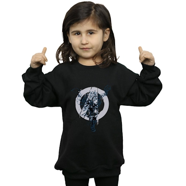 Marvel Girls Thor Circle Sweatshirt 5-6 år Svart Black 5-6 Years