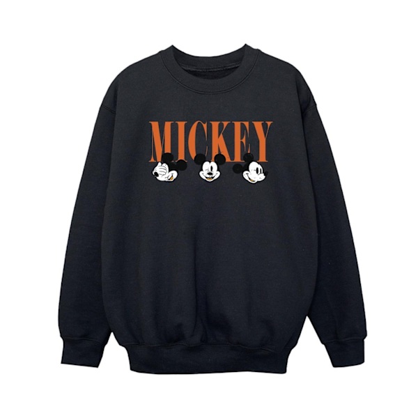 Disney Boys Mickey Mouse Faces Sweatshirt 5-6 år Svart Black 5-6 Years