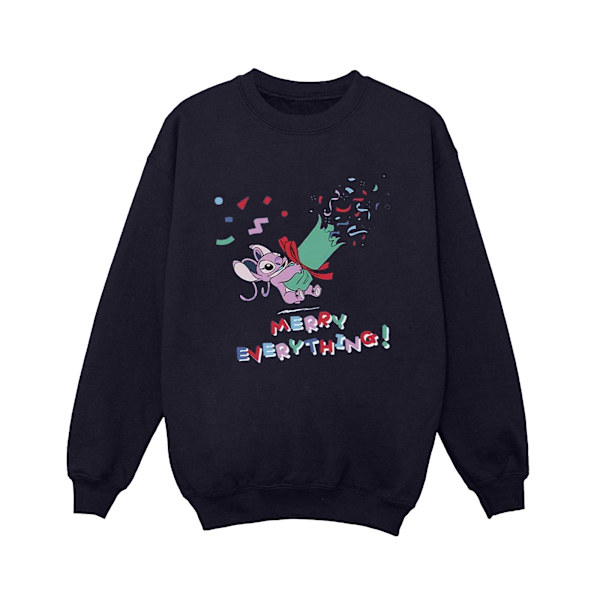 Disney Herr Lilo And Stitch Angel Merry Everything Sweatshirt M Navy Blue M