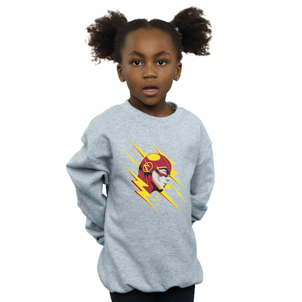 DC Comics Girls The Flash Lightning Portrait Sweatshirt 7-8 år Sports Grey 7-8 Years