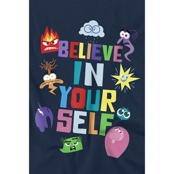 Inside Out 2 Barn/Flickor Tro På Dig Själv T-shirt 9-10 År Navy 9-10 Years