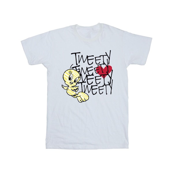 Looney Tunes Pojkar Tweety Love Heart T-shirt 9-11 år Vit White 9-11 Years