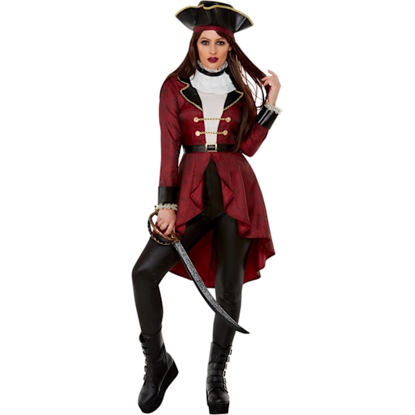 Smiffys Dam/Dam Swashbuckler Piratdräkt Tillbehörsset Black/Red/White S