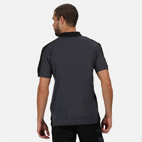 Regatta Herr Contrast Coolweave Polotröja XXXL Tätgrå/Svart Seal Grey/Black XXXL