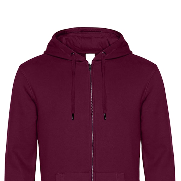 B&C Herr Full Zip Hoodie XXL Mörkt Körsbär Dark Cherry XXL