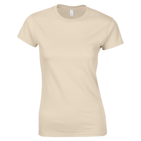 Gildan Womens/Ladies Softstyle Plain Ringspun Cotton Fitted T-S Sand 16 UK