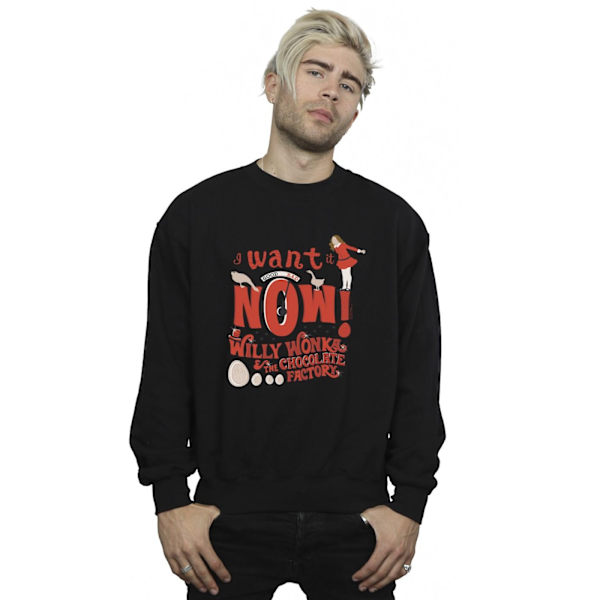 Willy Wonka Herr Verruca Salt Jag Vill Ha Den Nu Sweatshirt M Svart Black M