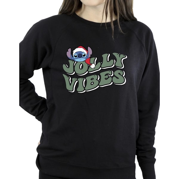 Disney Dam/Kvinnor Lilo & Stitch Jolly Chilling Vibes Sweatshirt Black 3XL