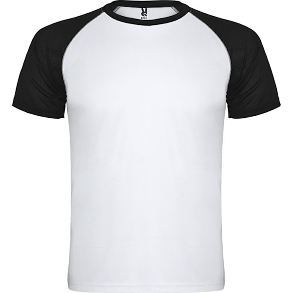 Roly Barn/Barn Indianapolis Kortärmad Sport T-shirt 1 White/Solid Black 12 Years