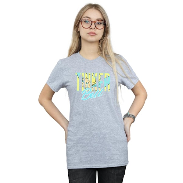 Disney Dam/Kvinnor Tinker Bell Wording Infill Bomull Boyfriend Sports Grey L