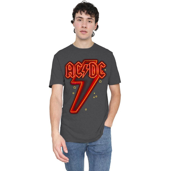 AC/DC Unisex Vuxen Neon Bolt T-Shirt L Kolgrå Charcoal L