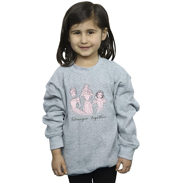 Disney Girls Princesses Stronger Together Sweatshirt 3-4 år Sports Grey 3-4 Years