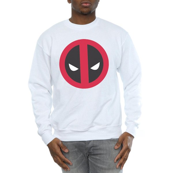 Marvel Herr Deadpool Stor Ren Logotyp Sweatshirt S Vit White S