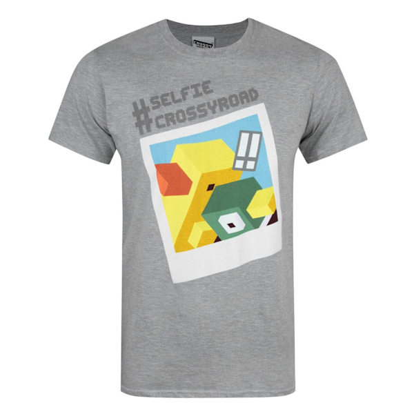 Crossy Road Officiell Selfie Kortärmad T-shirt Stor Li Light Grey Large