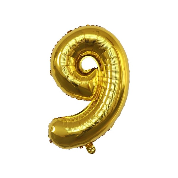 Realmax 9 Nummer Ballong En Storlek Guld Gold One Size