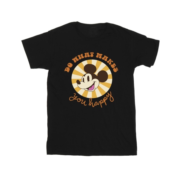 Disney Girls Mickey Mouse Do What Makes You Happy Bomull T-Shir Black 5-6 Years