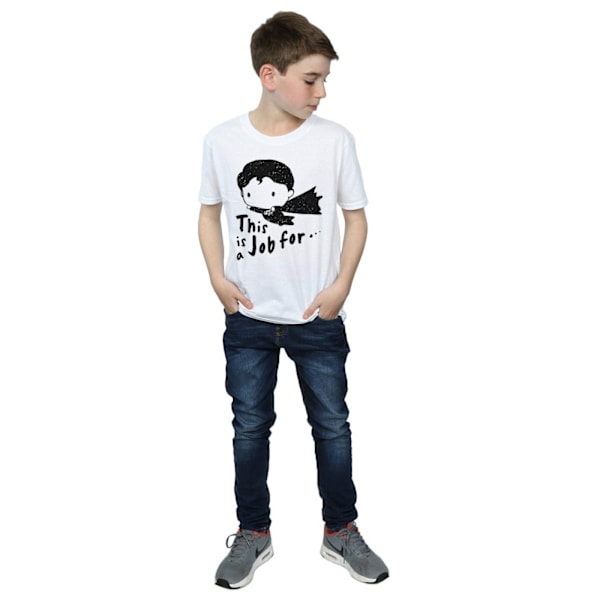 DC Comics Boys Superman This Is A Job For Sketch T-Shirt 5-6 år White 5-6 Years